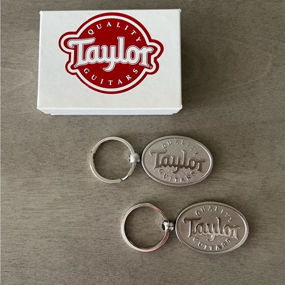 Set of 2 Silver Taylor Guitars Keychains